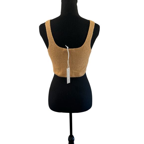 NWT! Everlane The Cozy Stretch Tank Crop Camel Top - Size Medium - Picture 9 of 11